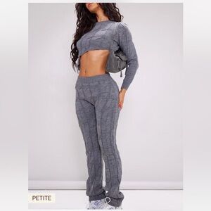 Prettylittlething Grey Women's Knit Set